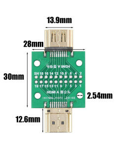 Conector HDMI Macho a Hembra 2 Pcs Cermant 19 Pines 2