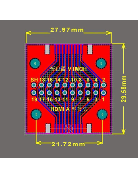 Conector HDMI Macho a Hembra 2 Pcs Cermant 19 Pines
