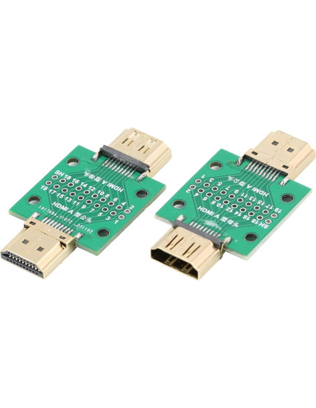 Conector HDMI Macho a Hembra 2 Pcs Cermant 19 Pines
