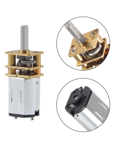 3 Motores de Reducción DC 6V 500RPM N20 Mini Engranaje Metal