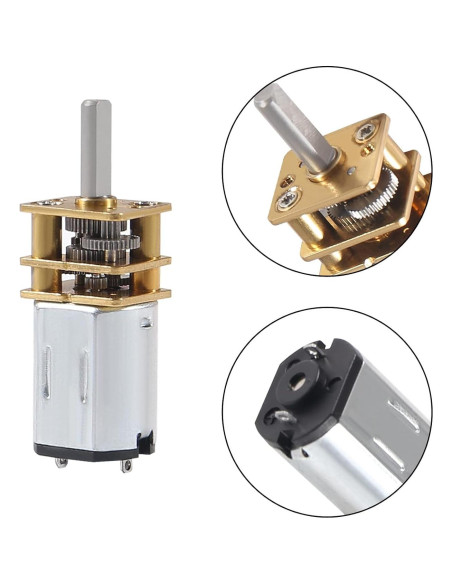 3 Motores de Reducción DC 6V 500RPM N20 Mini Engranaje Metal