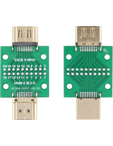 Conector HDMI Macho a Hembra 2 Pcs Cermant 19 Pines