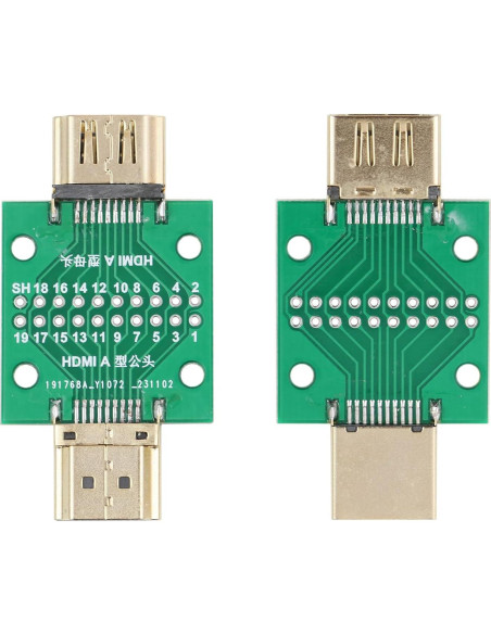Conector HDMI Macho a Hembra 2 Pcs Cermant 19 Pines