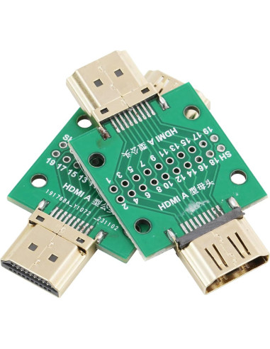 Conector HDMI Macho a Hembra 2 Pcs Cermant 19 Pines