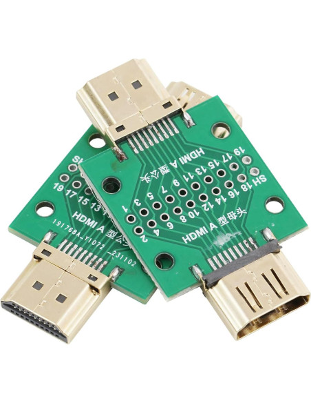Conector HDMI Macho a Hembra 2 Pcs Cermant 19 Pines