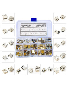 Kit de Conectores USB2.0 PCB Kidisoii - 17 Tipos para DIY