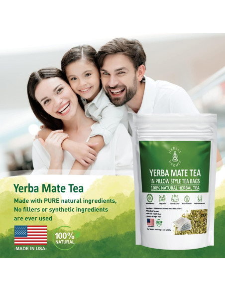 Yerba Mate Herbal Hermit 50 Bolsas Té Natural Energético