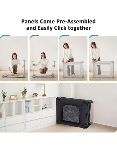 Parque Infantil Plegable Doradotey 200x180 cm Negro Ajustable