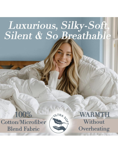 Edredón de Plumas Bella Sonni Reina 269x229 cm Blanco