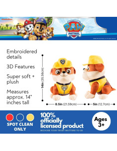 Almohada de Peluche Rubble Paw Patrol Franco 36.8x21.6 cm 2
