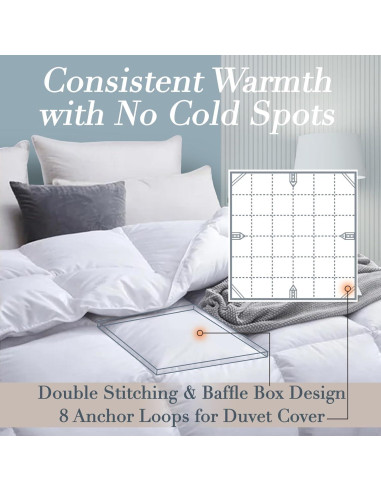 Edredón de Plumas Bella Sonni Reina 269x229 cm Blanco