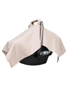 Cubierta de asiento de coche infantil 100% algodón orgánico - Marrón