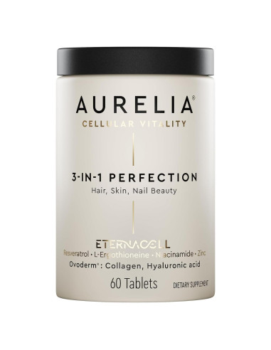 Suplemento Antienvejecimiento Aurelia 3-en-1 | Colágeno, Zinc, Resveratrol