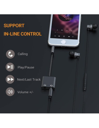 Adaptador Cubilux de Auriculares 3.5mm a Doble Jack 2-Vías