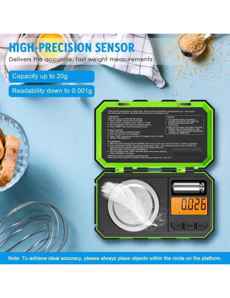 Báscula Digital Mini AMIR 20g-0.001g Acero Inoxidable