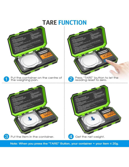 Báscula Digital Mini AMIR 20g-0.001g Acero Inoxidable
