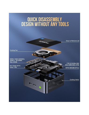 Mini PC GMKtec Nucbox M2 Pro i7 16GB 1TB SSD 4K