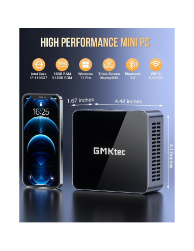 Mini PC GMKtec Nucbox M2 Pro i7 16GB 1TB SSD 4K