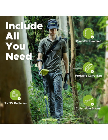 Detector de Metales Hazlewolke Jungler1031 5 Modos 10" Impermeable