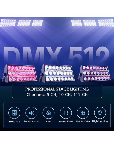 Barra de Luz Estroboscópica LED XFALIGHTS 300W RGBW DMX