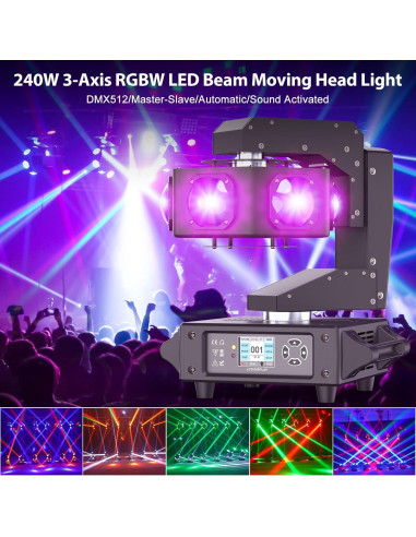 Luz de Cabeza Móvil XYZ 6 x 40W RGBW DMX para Eventos
