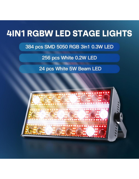 Barra de Luz Estroboscópica LED XFALIGHTS 300W RGBW DMX