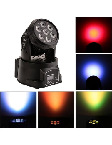 Luces de Cabeza Móvil XPC 7x12W RGBW para DJ y Escenarios