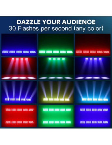 Barra de Luz Estroboscópica LED XFALIGHTS 300W RGBW DMX