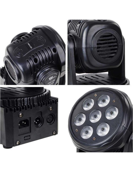 Luces de Cabeza Móvil XPC 7x12W RGBW para DJ y Escenarios