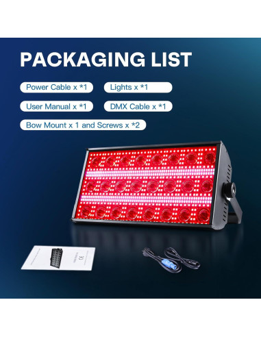 Barra de Luz Estroboscópica LED XFALIGHTS 300W RGBW DMX