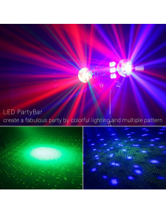 Luces de DJ Telbum PartyBar 5 en 1 con soporte y efectos 2