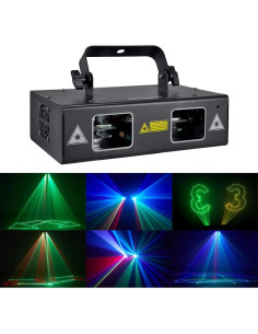 Luz Láser DJ Gruolin GL-L03 RGB Controlada por Música 2