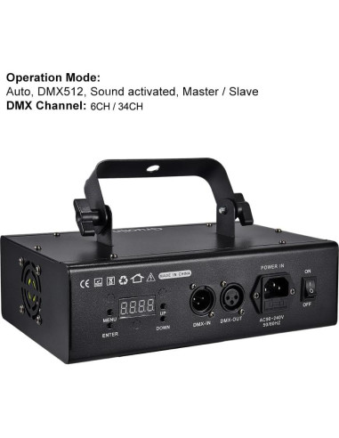 Luz Láser DJ Gruolin GL-L03 RGB Controlada por Música