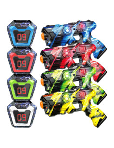 Conjunto de 4 pistolas láser LED con chaleco - Juyi