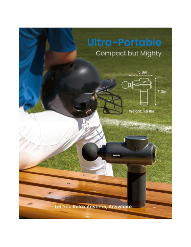 Pistola de Masaje RENPHO RP-GM171-N1 Portátil 5 Velocidades