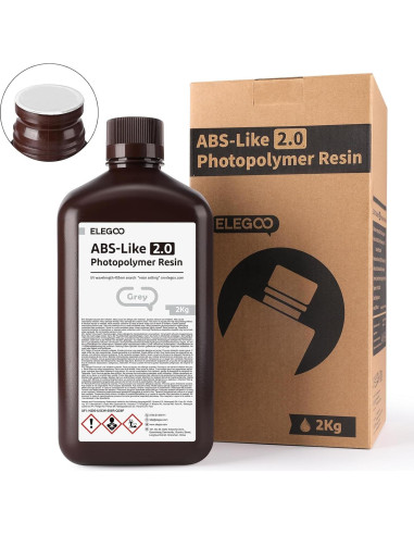 Resina 3D ELEGOO ABS-Like 2.0 2000g Gris Rápida UV