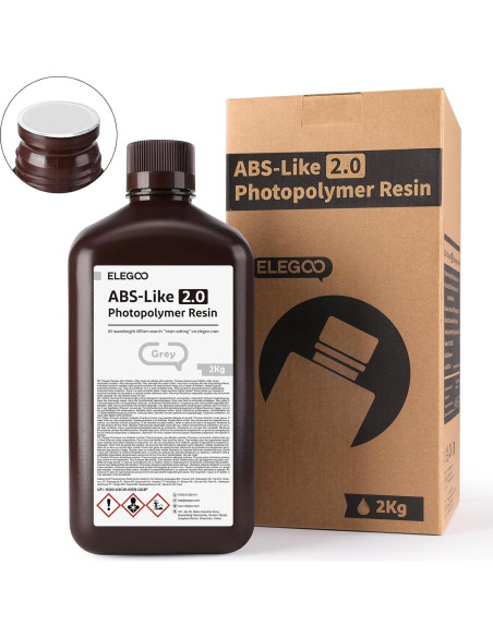 Resina 3D ELEGOO ABS-Like 2.0 2000g Gris Rápida UV