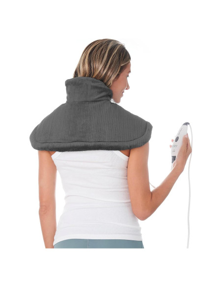 Almohadilla Térmica para Cuello y Hombros Pure Enrichment - 4 Niveles de Calor, Apagado Automático, Suave Micromink