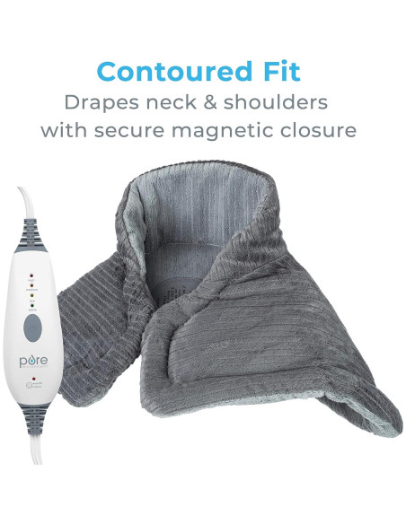 Almohadilla Térmica para Cuello y Hombros Pure Enrichment - 4 Niveles de Calor, Apagado Automático, Suave Micromink