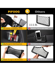 PIFOOG Red de Almacenamiento para Auto 4 Piezas Negra 2