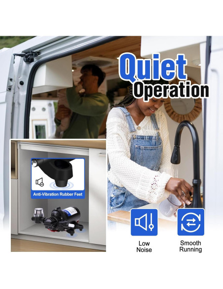 Bomba de Diafragma ECO-WORTHY 12V 4.0GPM 45PSI Silenciosa