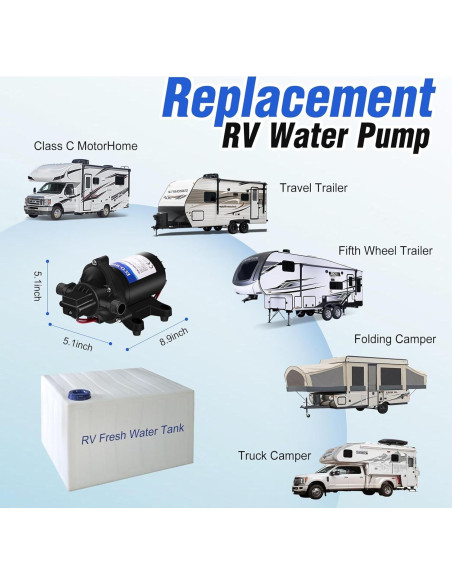 Bomba de Diafragma ECO-WORTHY 12V 4.0GPM 45PSI Silenciosa