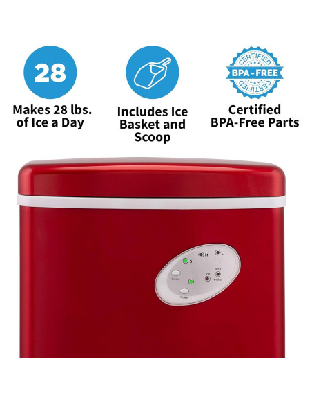 Máquina de Hielo Newair AI-100R - 12.7 kg/día, Portátil Máquina de Hielo Newair AI-100R - 12.7 kg/día, Portátil