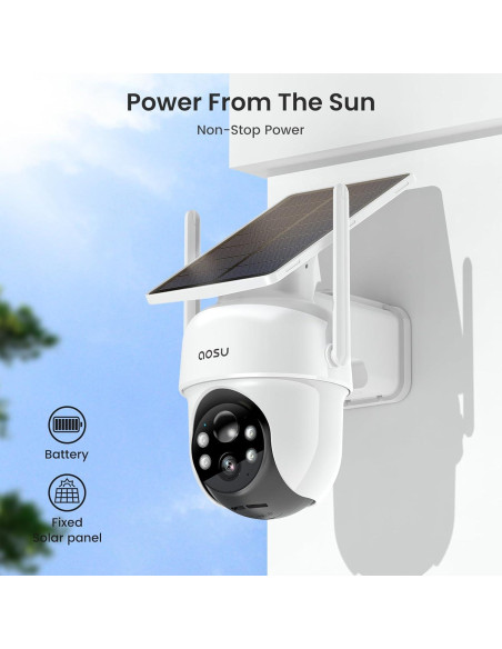 Cámaras de Seguridad AOSU Kit 2 Inalámbricas Solar 2K