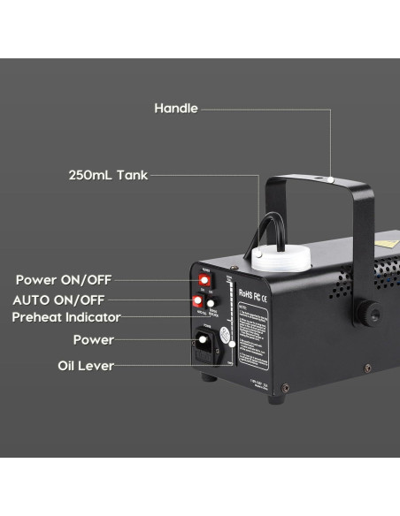 Máquina de Niebla LURT 500W Control Remoto 2000CFM