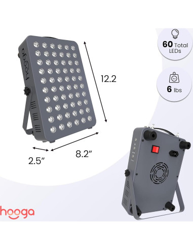 Panel de Luz Roja Hooga HG300, 60 LEDs, 660nm y 850nm