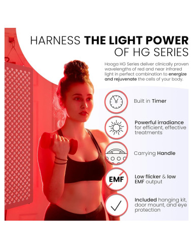 Panel de Luz Roja Hooga HG300, 60 LEDs, 660nm y 850nm