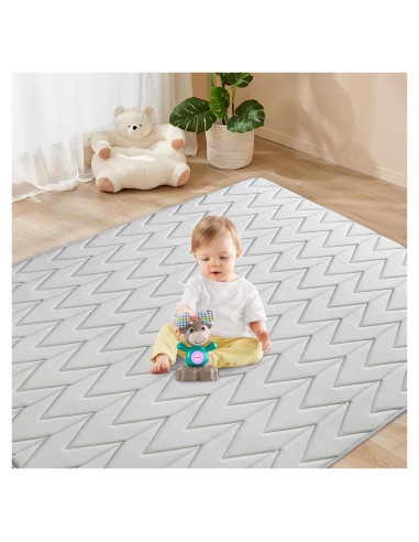 Alfombra de Juego Biloban 180x150 cm Antideslizante Gris