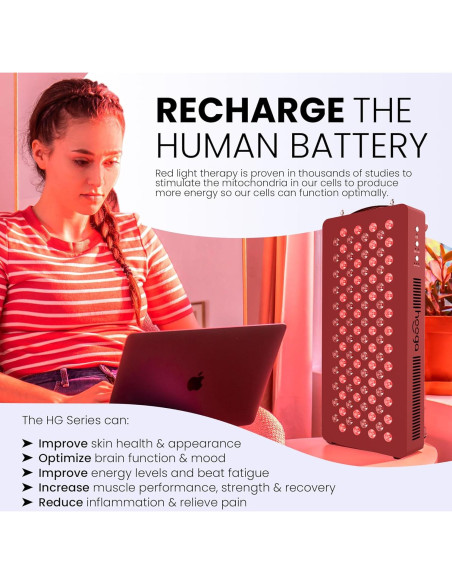 Panel de Luz Roja Hooga HG300, 60 LEDs, 660nm y 850nm Panel de Luz Roja Hooga HG300, 60 LEDs, 660nm y 850nm