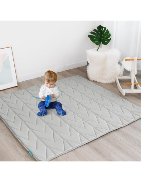 Alfombra de Juego Biloban 180x150 cm Antideslizante Gris